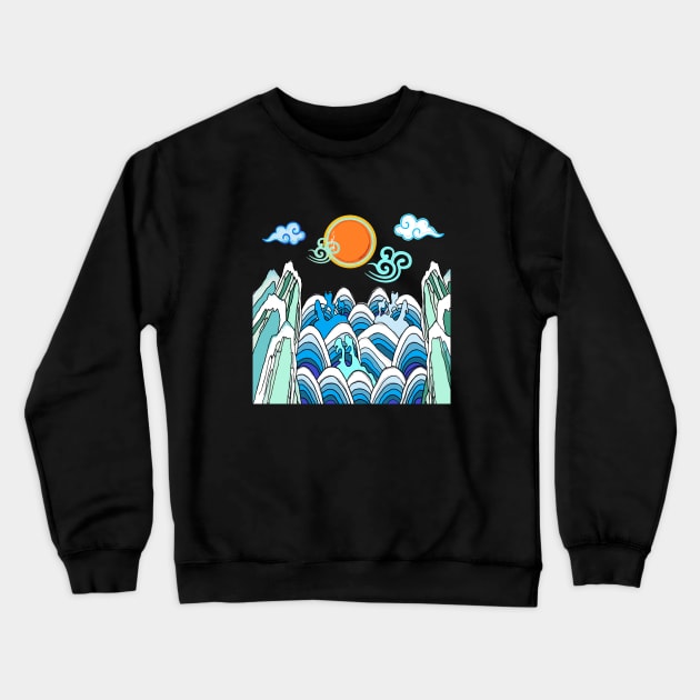 waves Crewneck Sweatshirt by zzzozzo